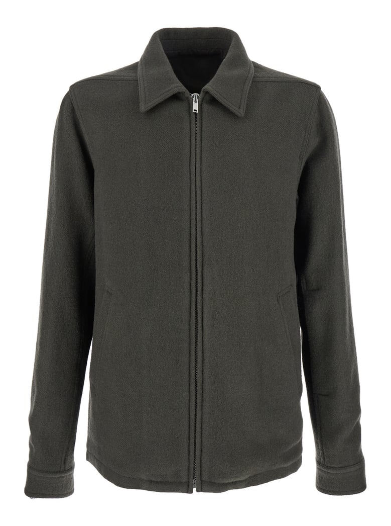 green wool jacket with classic collar by Selfnex