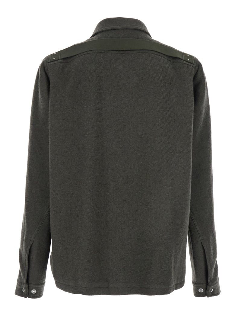 green wool jacket with classic collar by Selfnex