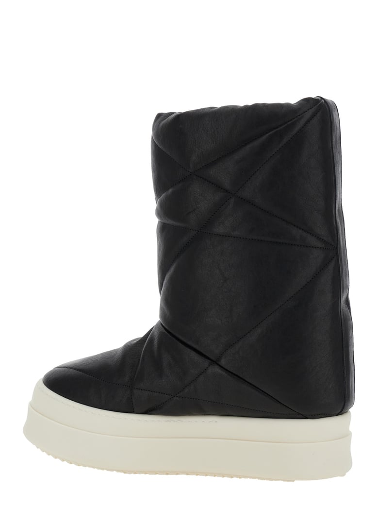 black down filled quilted ankle boots by Selfnex