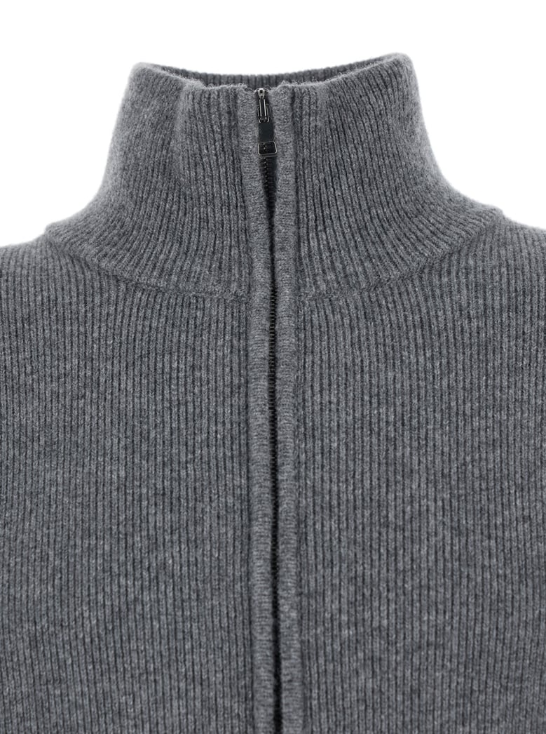 grey wool sweatshirt with zip closure by Selfnex