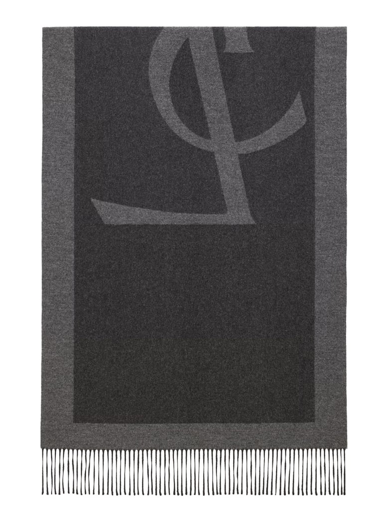 grey silk scarf with maxi logo by Selfnex