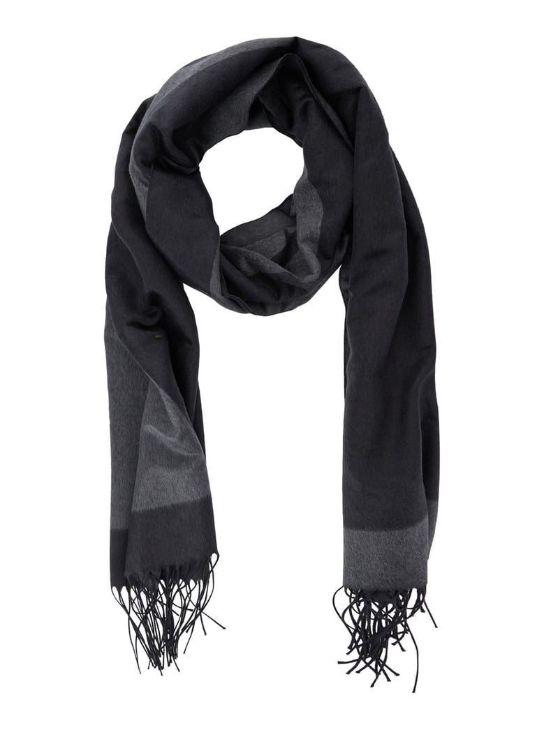 grey silk scarf with maxi logo by Selfnex