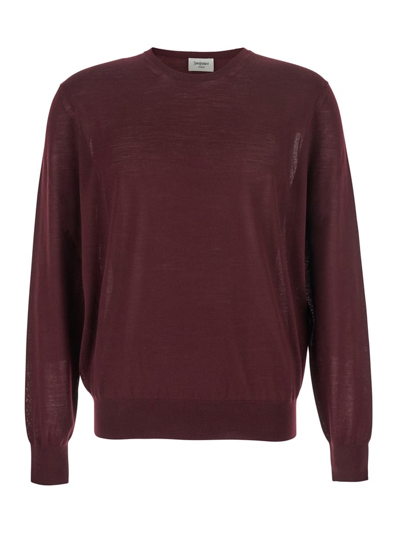 bordeaux crewneck sweater in cashmere by Selfnex