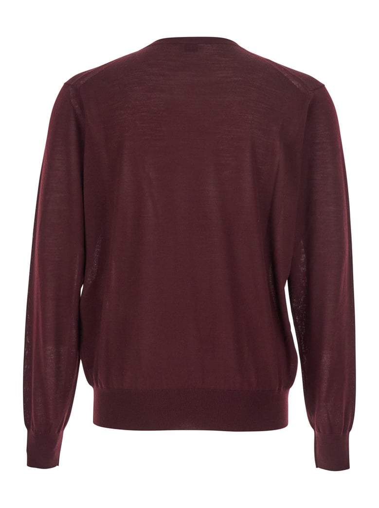 bordeaux crewneck sweater in cashmere by Selfnex