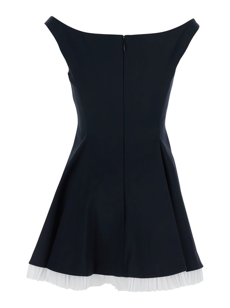 black off-shoulder mini dress with contrasting hem by Selfnex