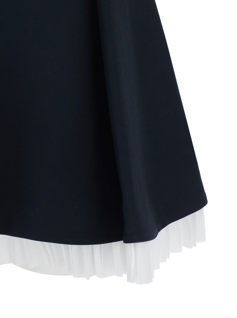 black off-shoulder mini dress with contrasting hem by Selfnex
