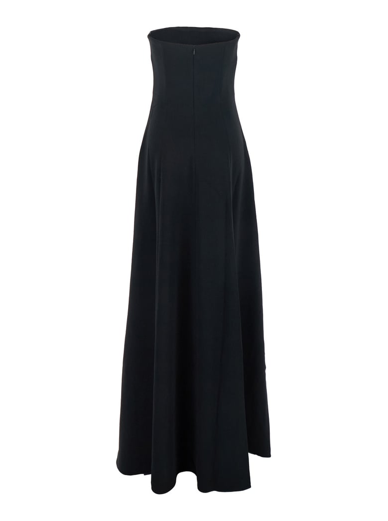 black long dress with bare shoulders by Selfnex