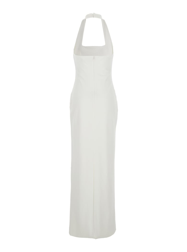 white long dress with square neckline by Selfnex