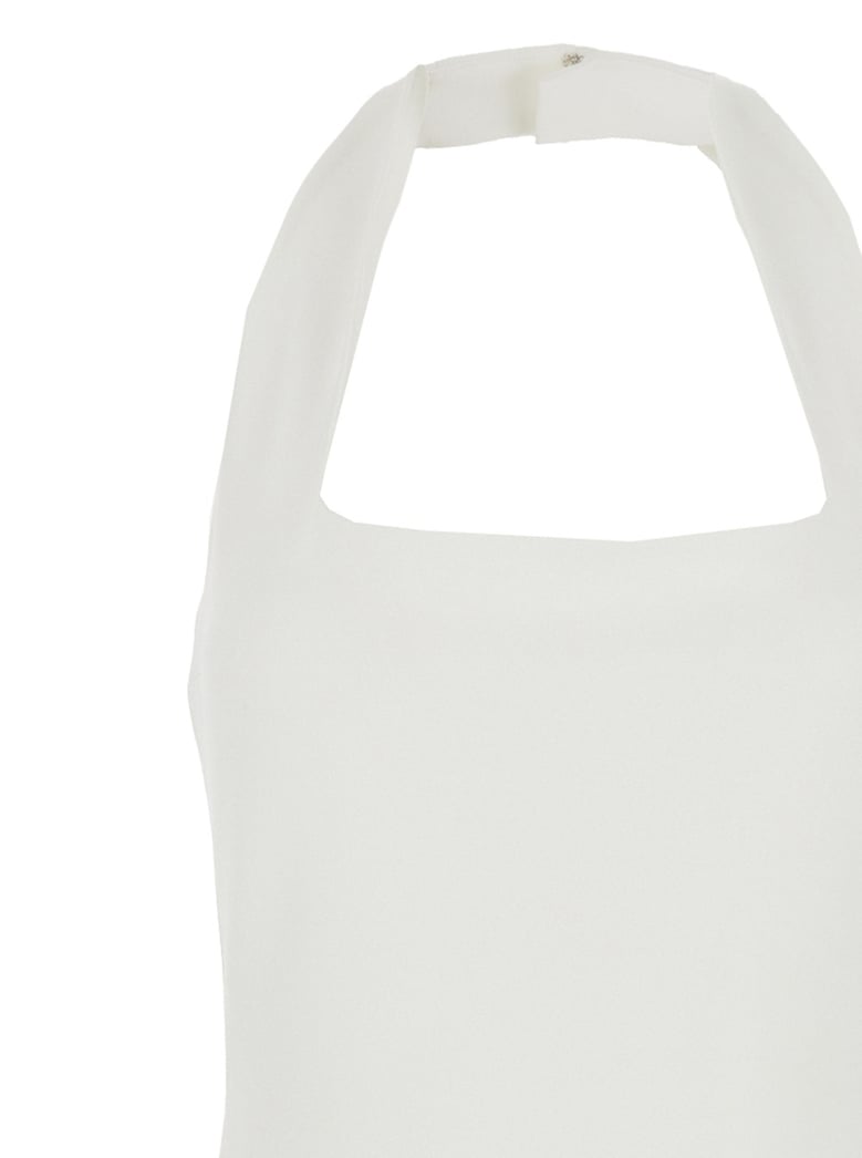 white long dress with square neckline by Selfnex
