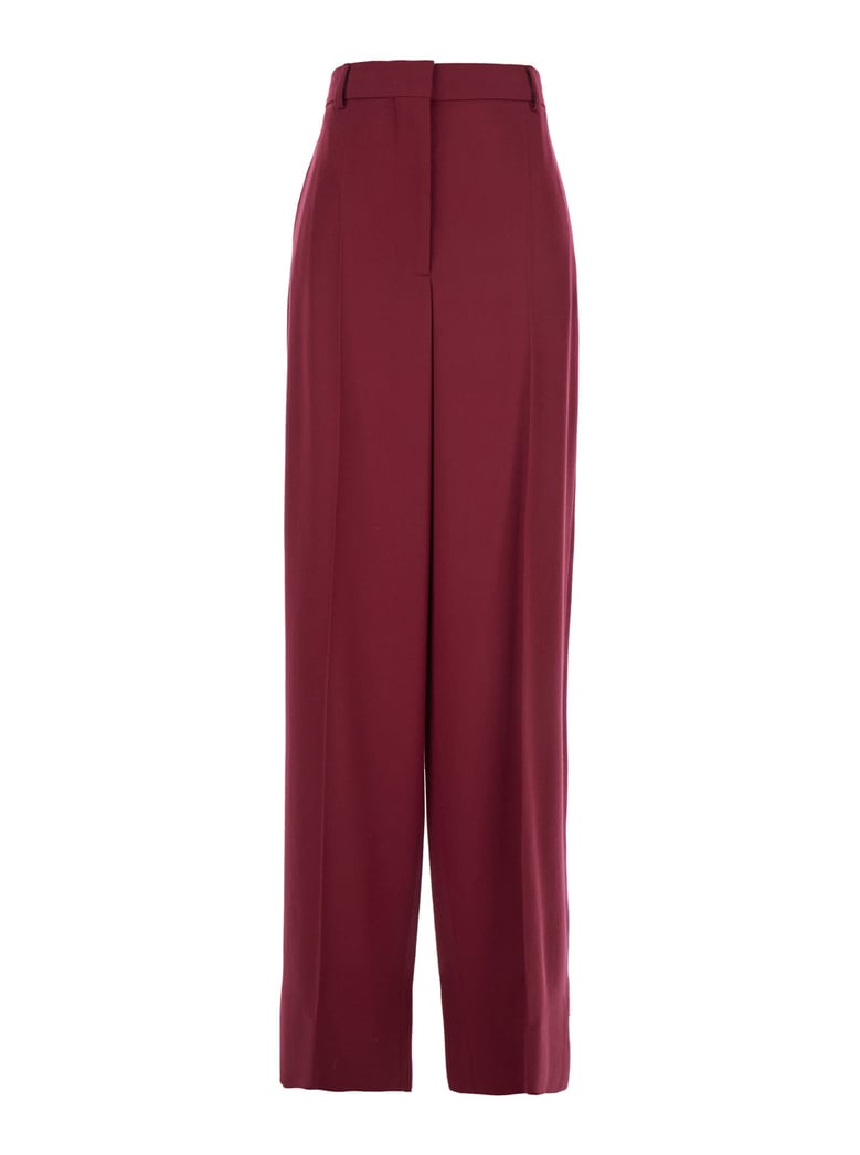 bordeaux wool pants with concealed closure by Selfnex