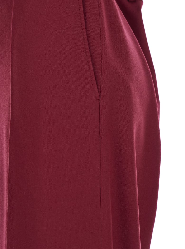bordeaux wool pants with concealed closure by Selfnex