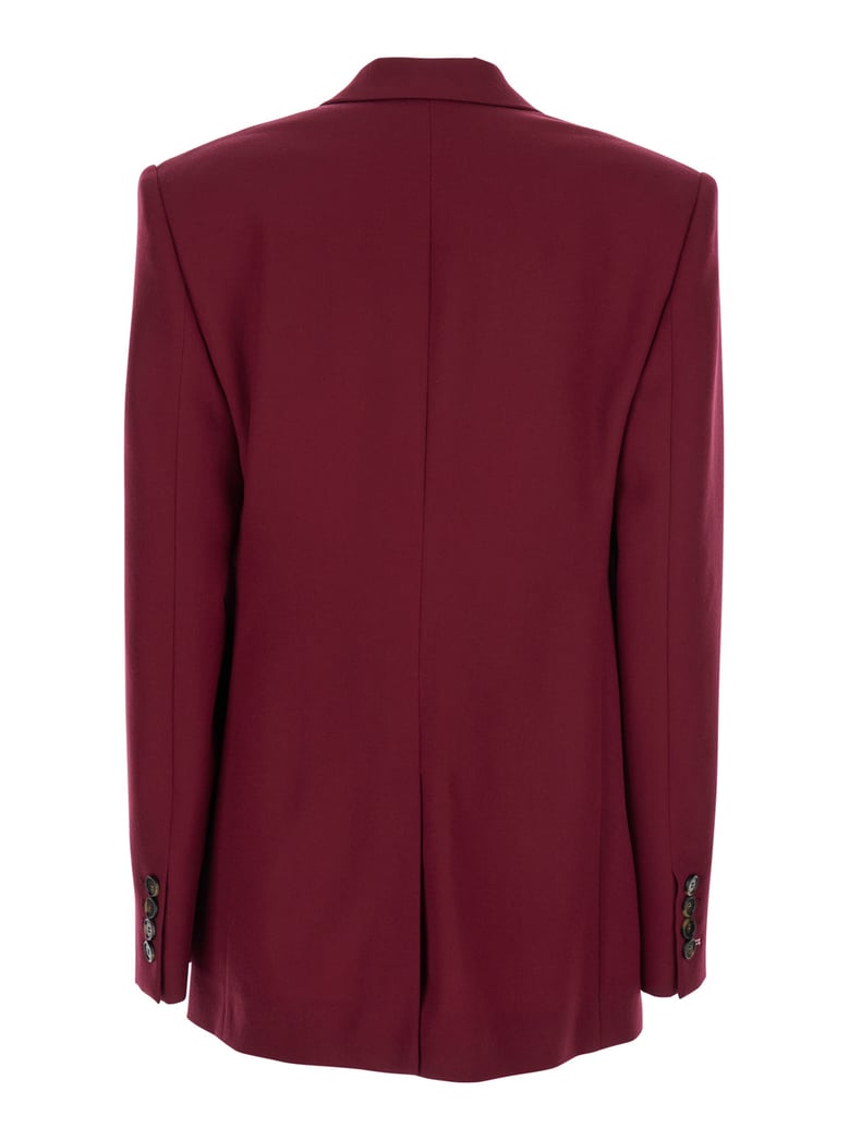 bordeaux single-breasted jacket with notched revers by Selfnex