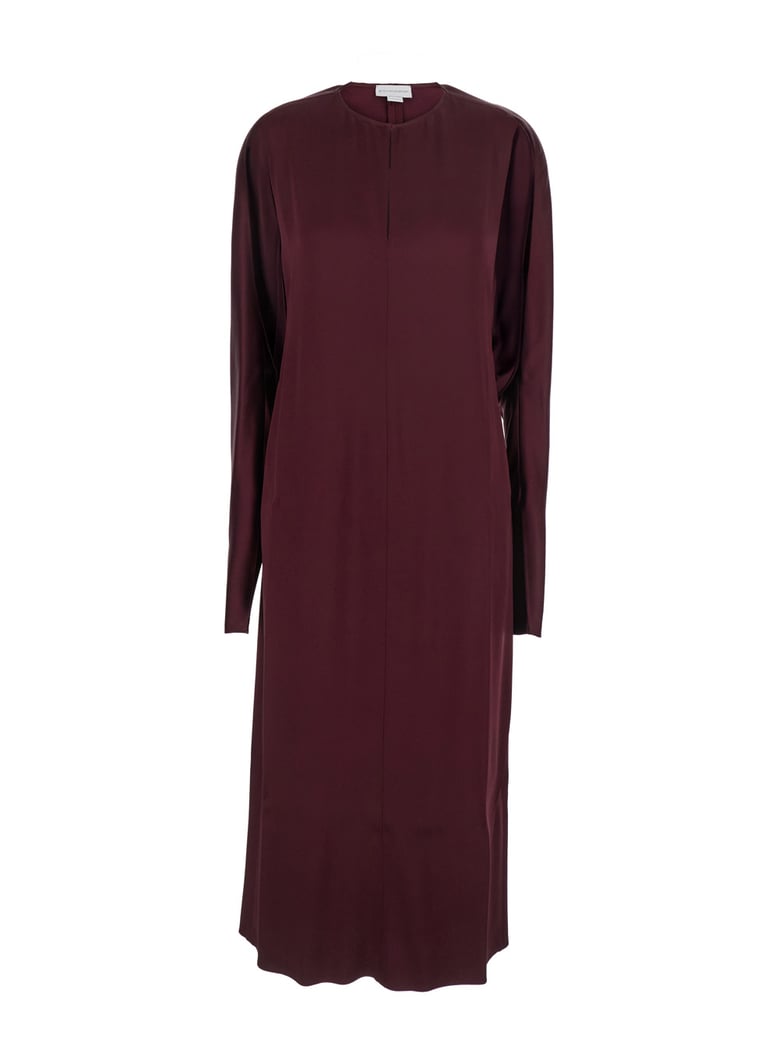 bordeaux midi dress with cape sleeves by Selfnex