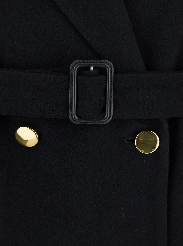 double-breasted coat black wool by Selfnex