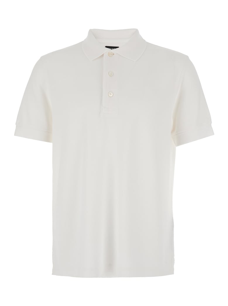 white polo shirt with classic collar by Selfnex