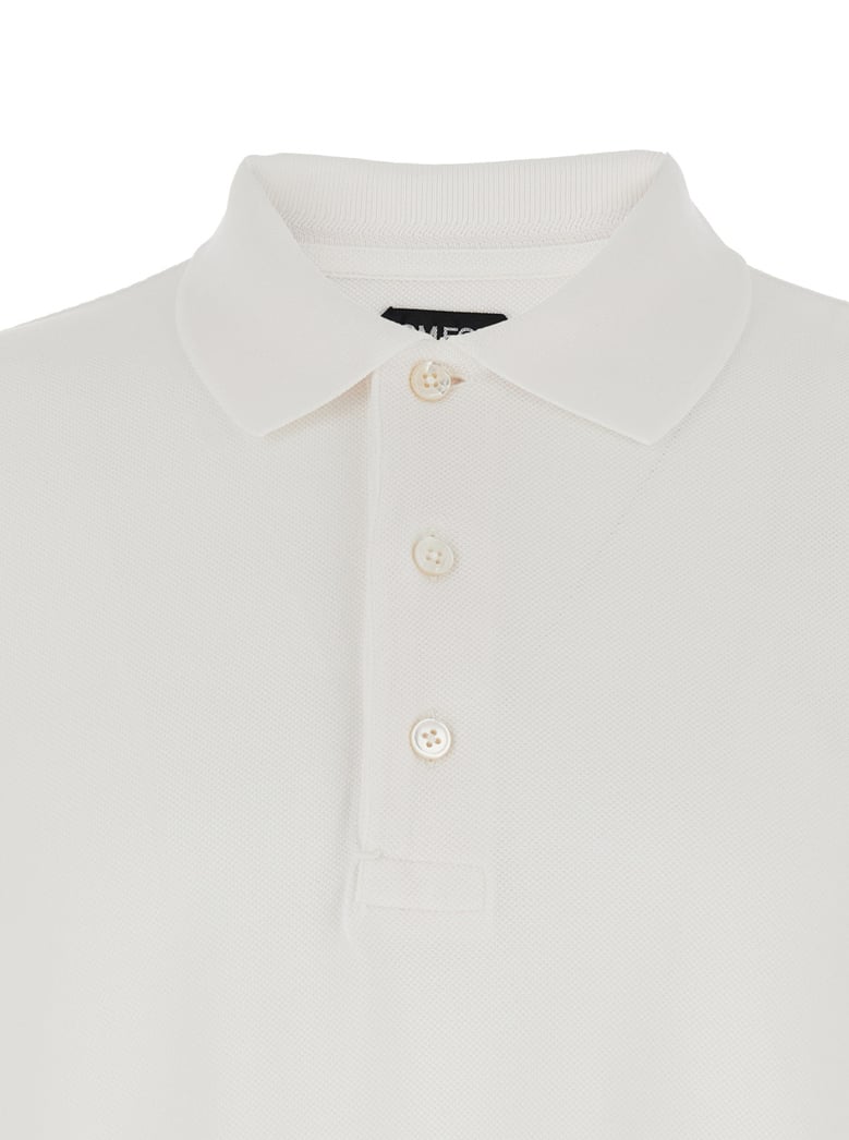 white polo shirt with classic collar by Selfnex