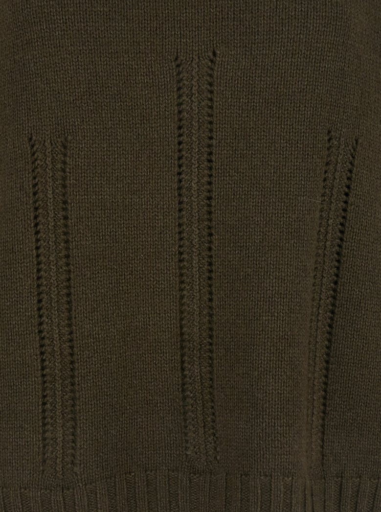 brown mock neck sweater in cashmere blend by Selfnex