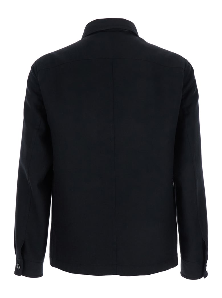 black wool jacket with flap pockets by Selfnex