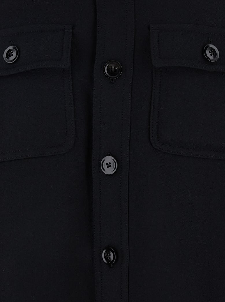 black wool jacket with flap pockets by Selfnex
