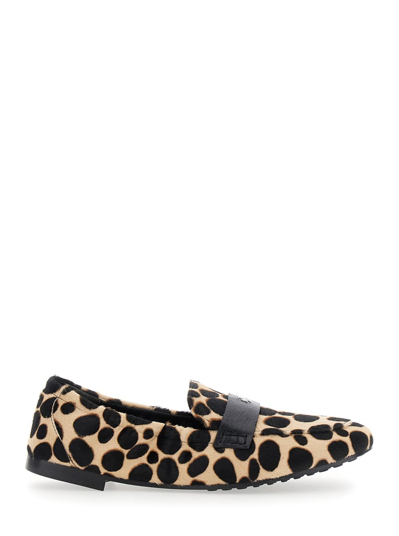 loafers beige leather animal print by Selfnex