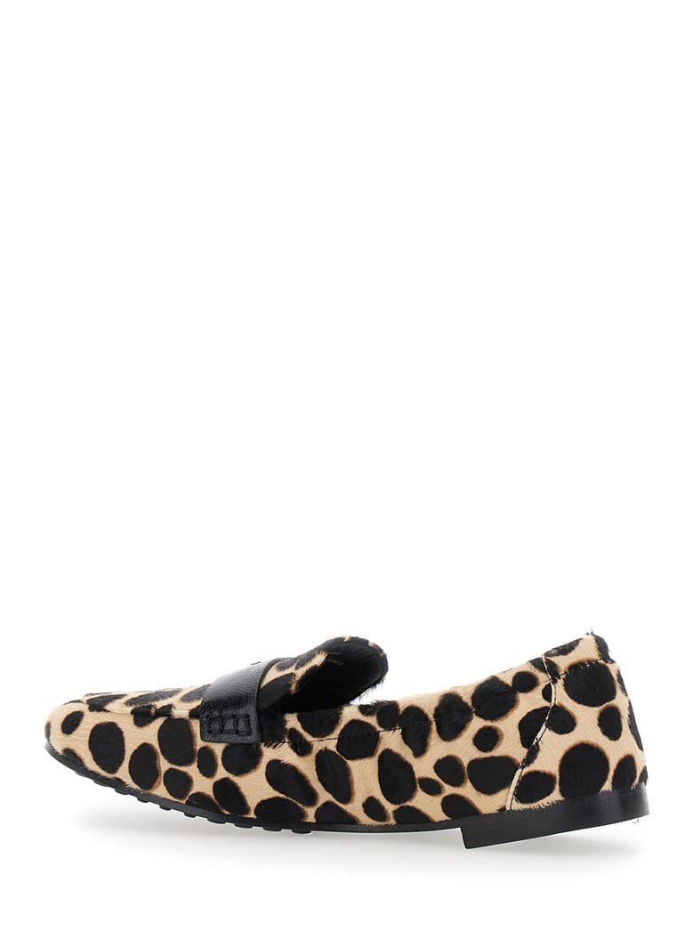 loafers beige leather animal print by Selfnex