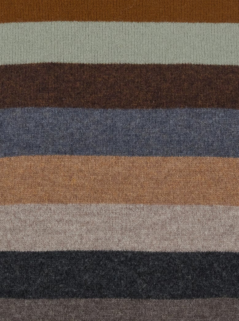 multicolor striped wool sweater with logo patch by Selfnex