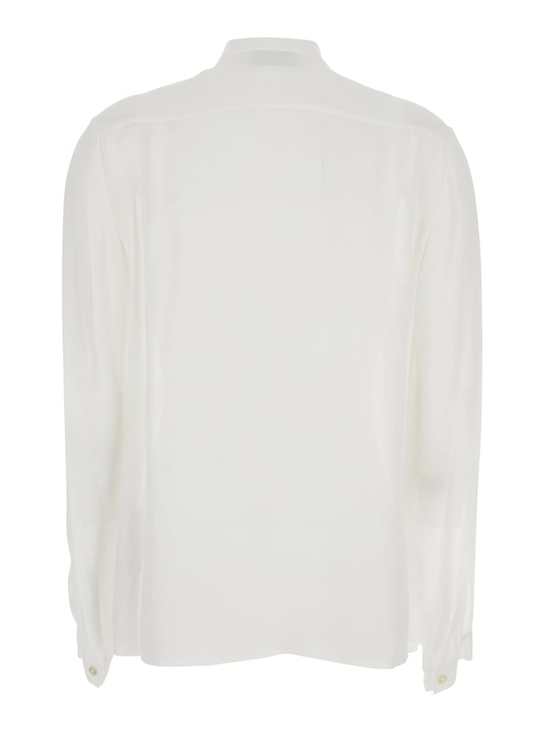 white viscose blouse with pussybow collar by Selfnex