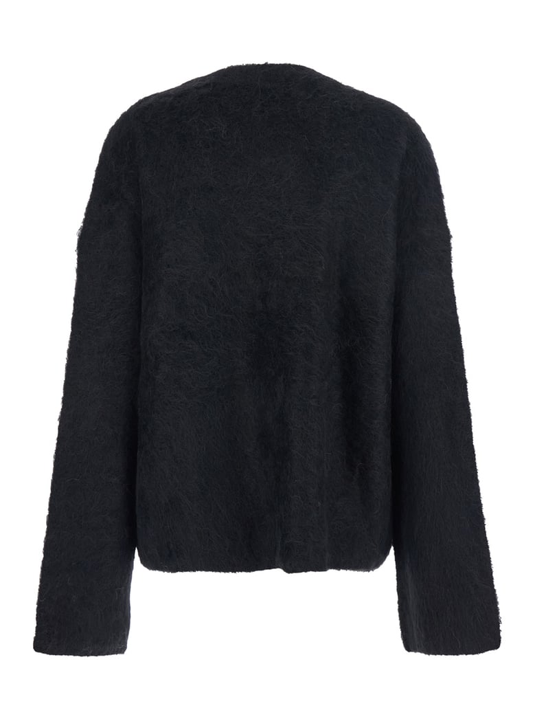 black crewneck sweater with wide sleeves by Selfnex