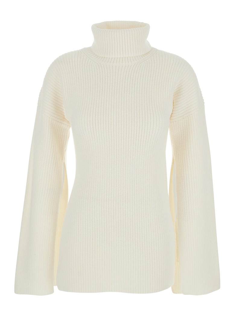 white high neck wool jumper by Selfnex