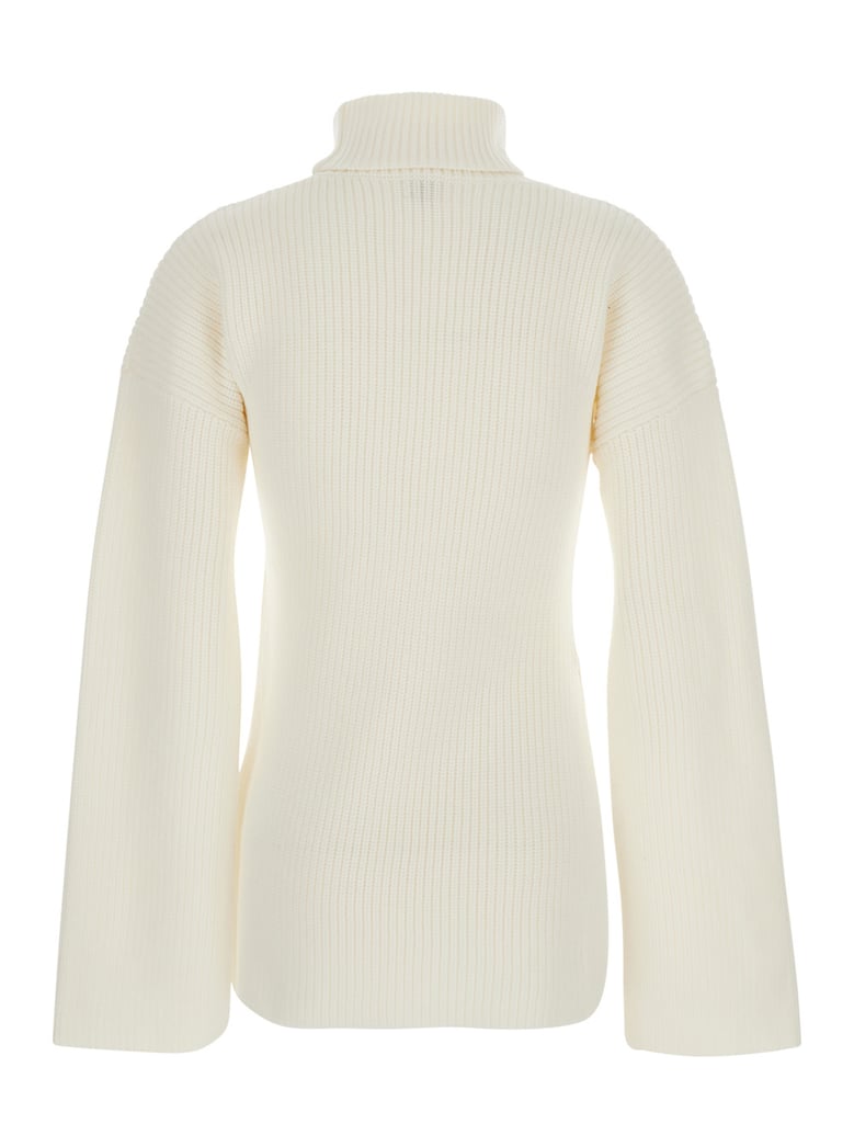 white high neck wool jumper by Selfnex