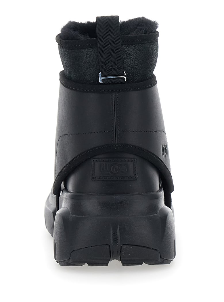 black leather blend ankle boots with platform sole by Selfnex