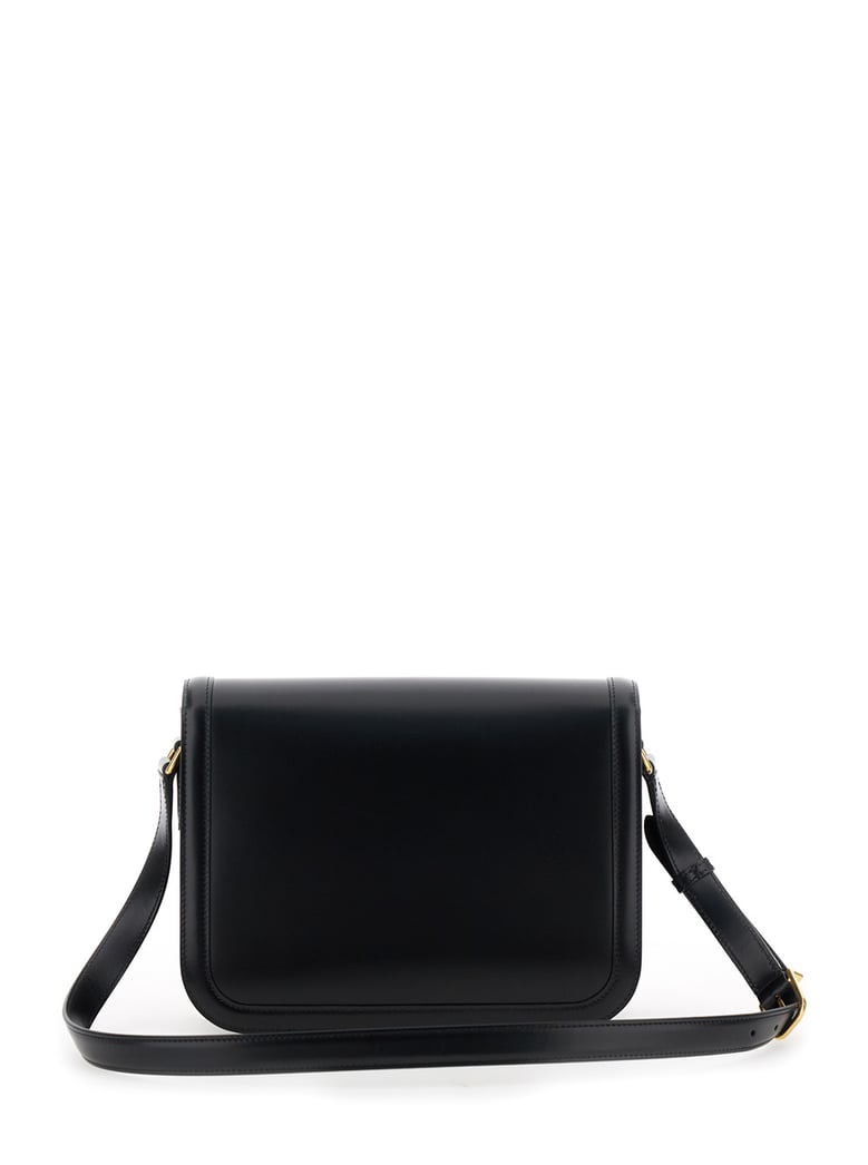 black shoulder bag with vlogo detail by Selfnex