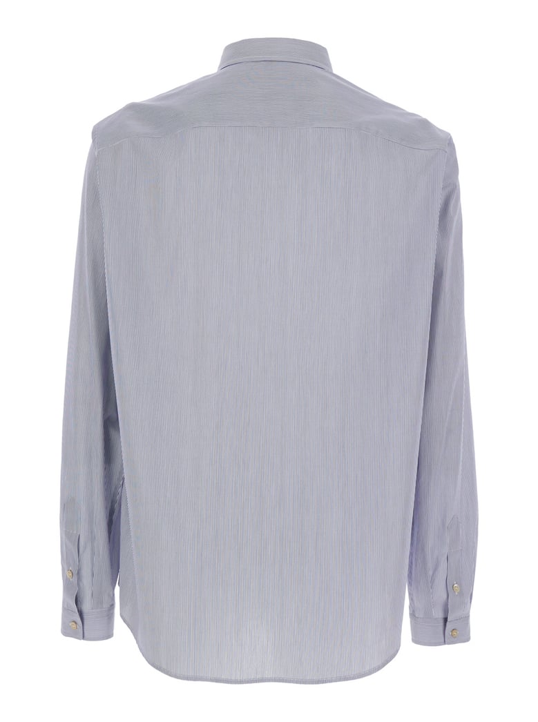 light blue cotton shirt with striped motif by Selfnex