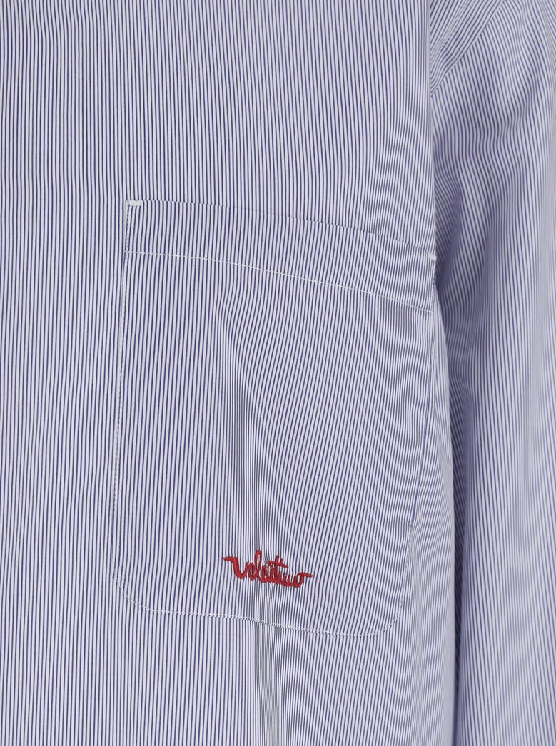 light blue cotton shirt with striped motif by Selfnex