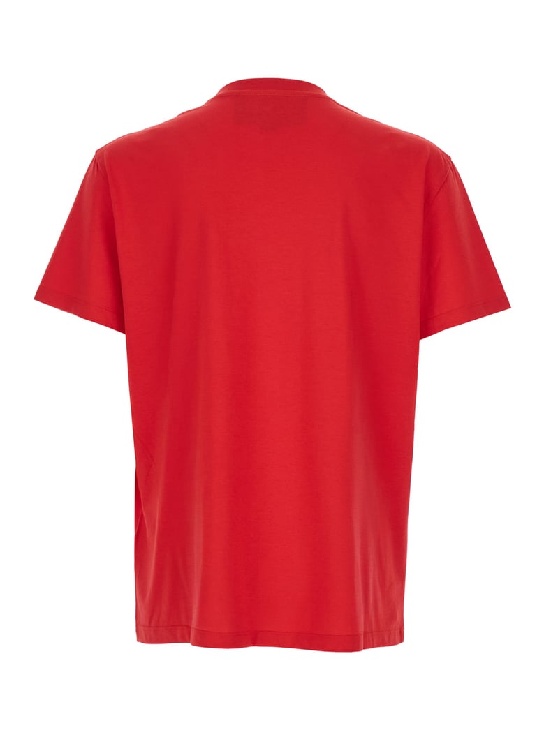red crewneck t-shirt with vlogo by Selfnex