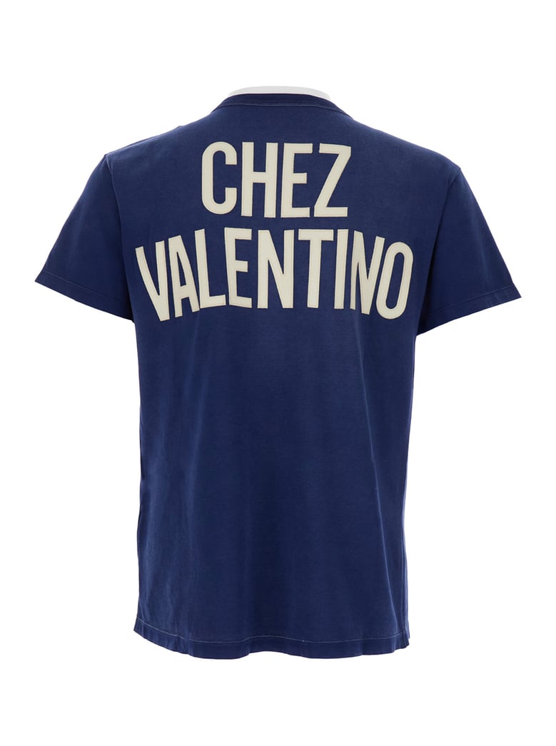 blue crewneck t-shirt with logo by Selfnex