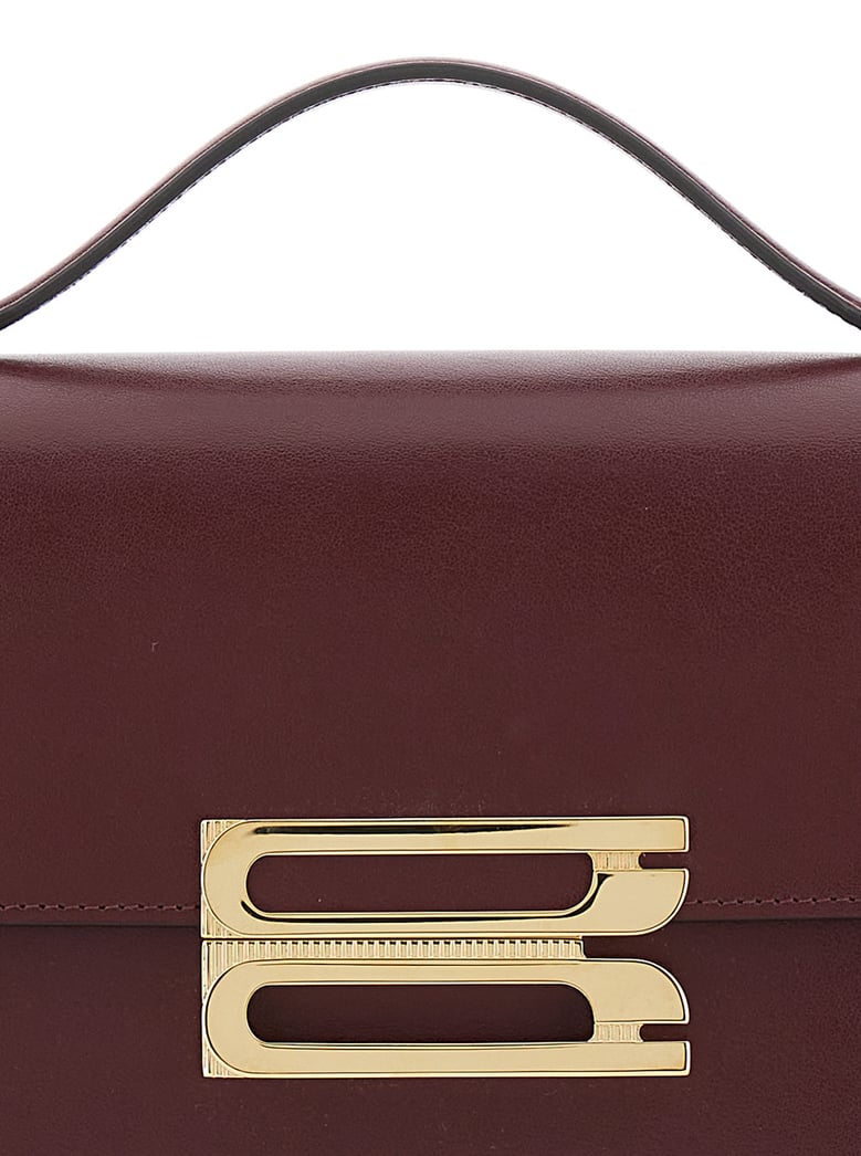 bordeaux shoulder bag with logo plaque by Selfnex