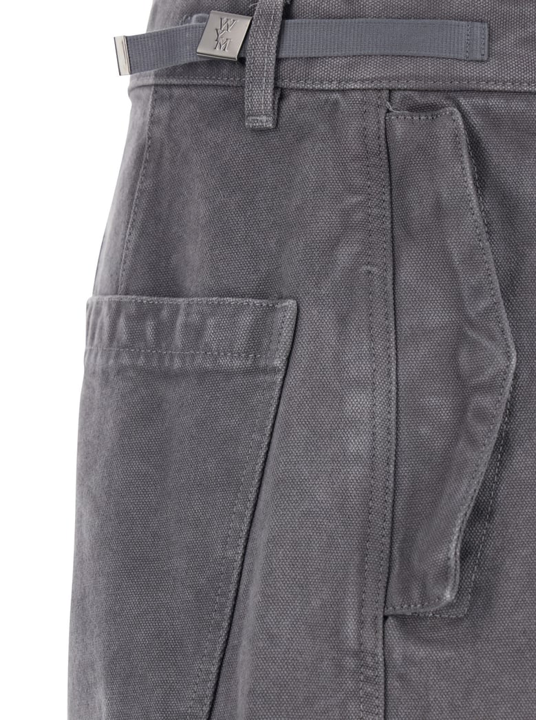 grey cotton pants with belt loops by Selfnex