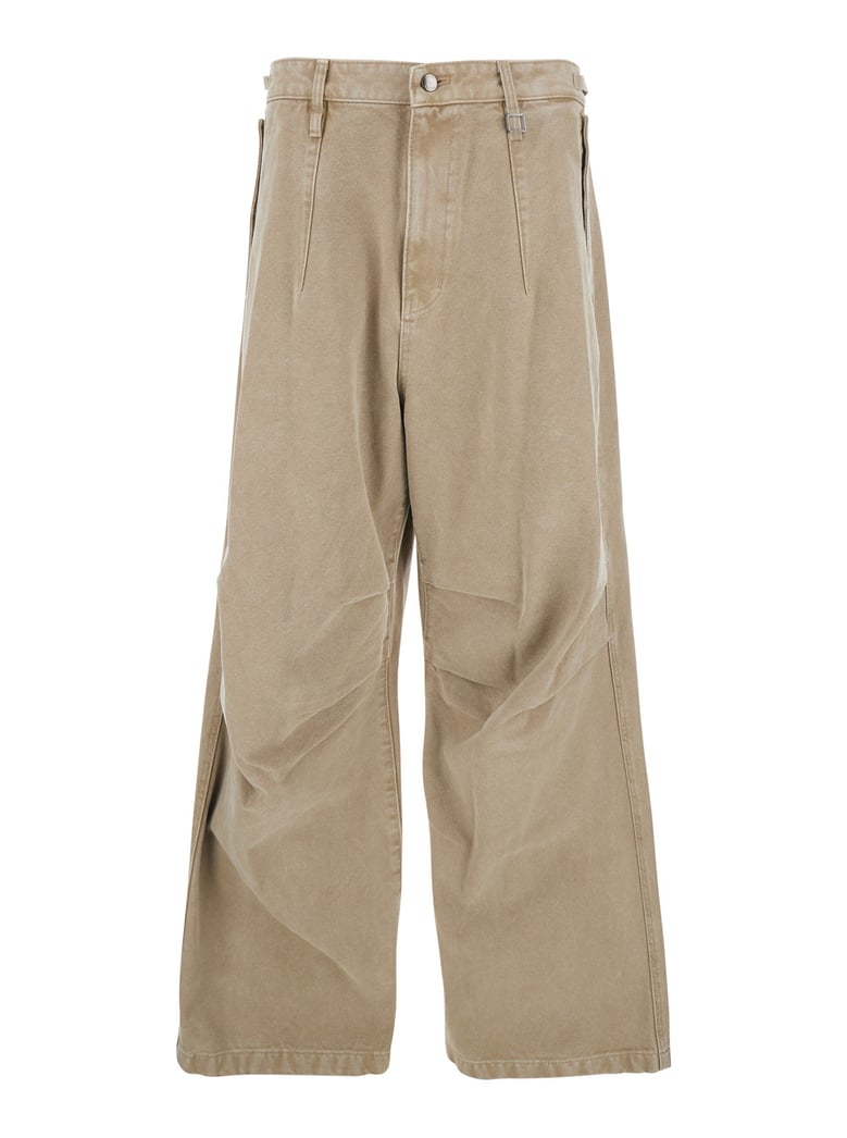 beige pants with belt loops by Selfnex
