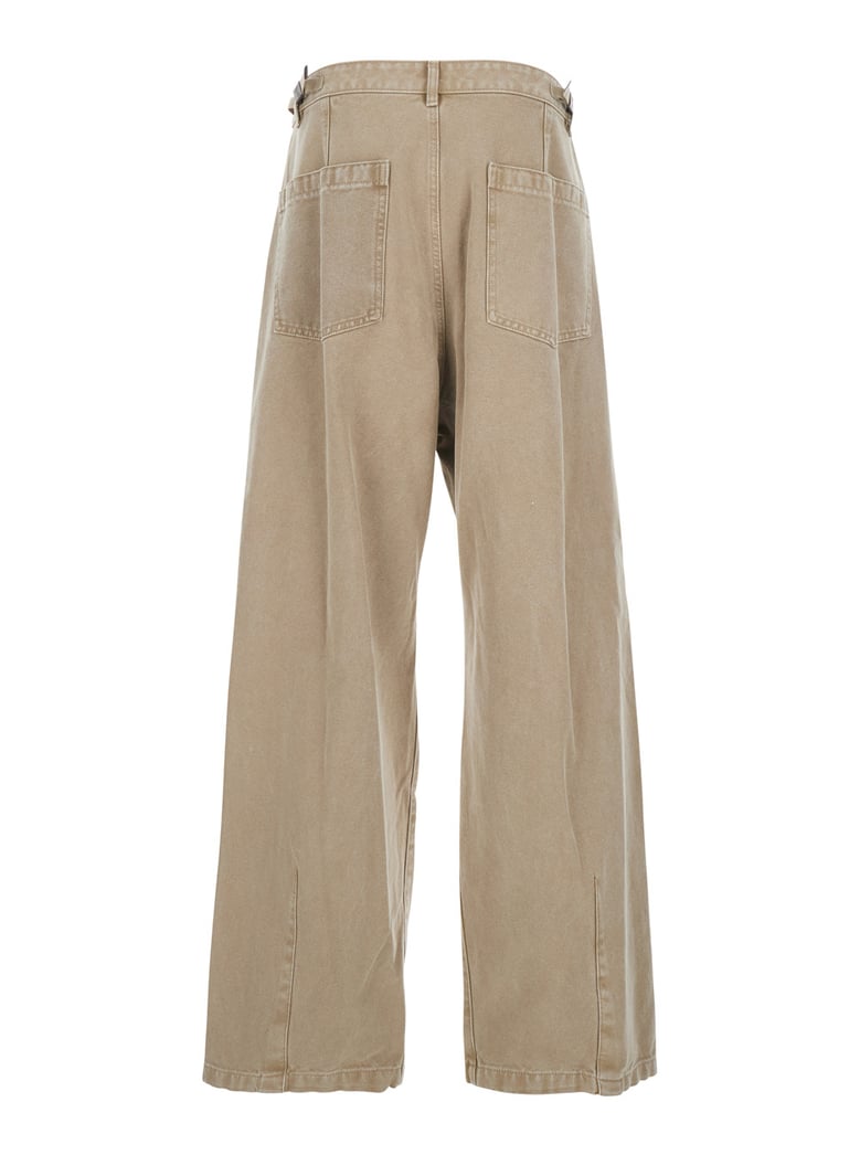beige pants with belt loops by Selfnex