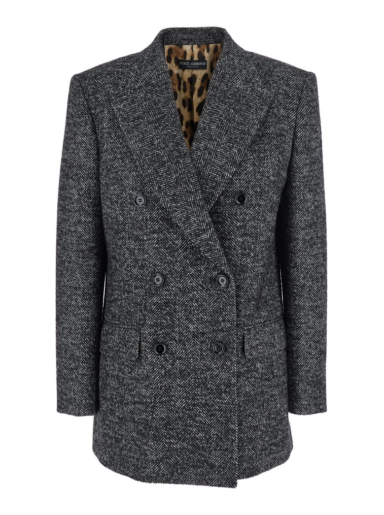 grey double-breasted jacket with peak revers by Selfnex