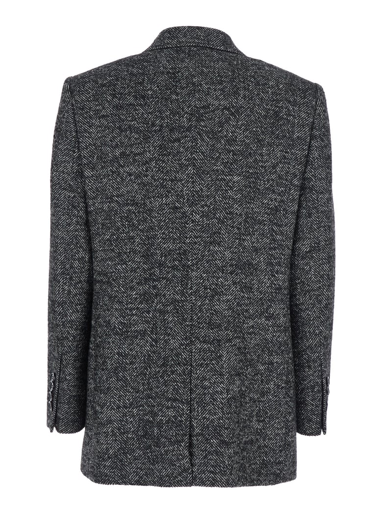 grey double-breasted jacket with peak revers by Selfnex