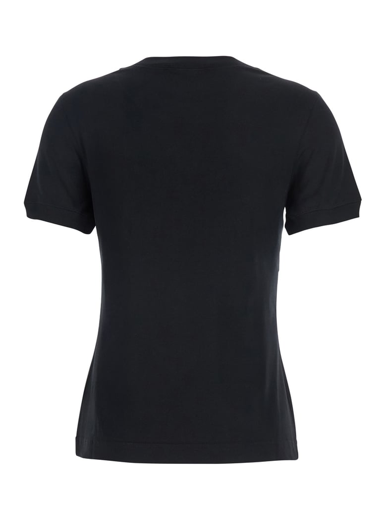 black crewneck t-shirt with maxi logo by Selfnex