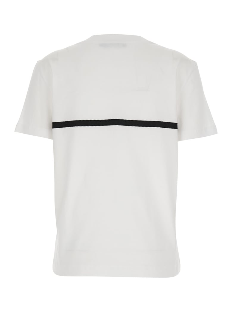 white crewneck t-shirt with logo print by Selfnex
