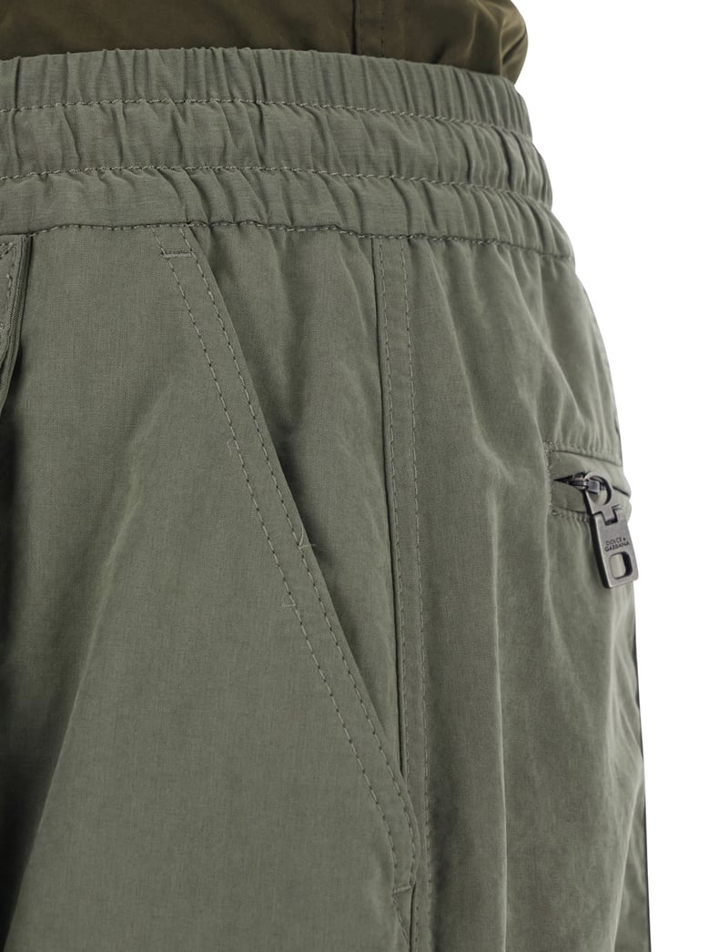 green cargo pants with elasticated waist by Selfnex