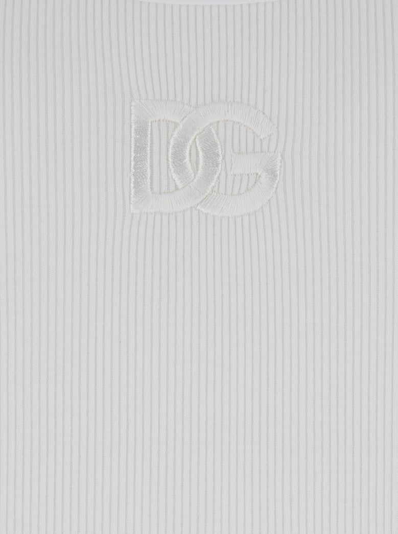 white sleeveless top with logo embroidery by Selfnex
