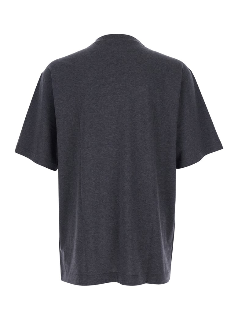 grey crewneck t-shirt with logo print by Selfnex