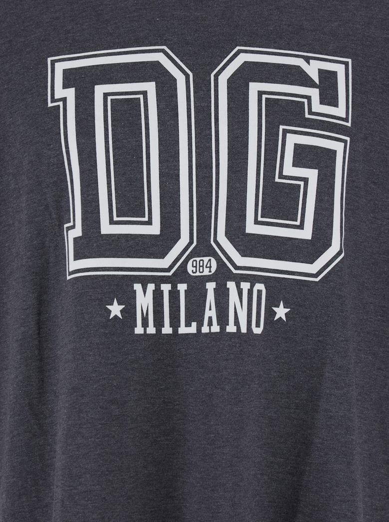grey crewneck t-shirt with logo print by Selfnex