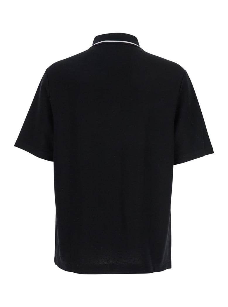 black polo shirt with classic collar by Selfnex
