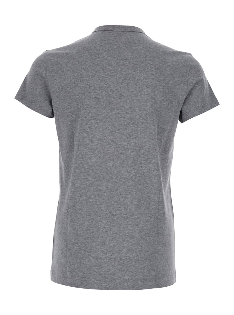 grey crewneck t-shirt with tonal logo by Selfnex